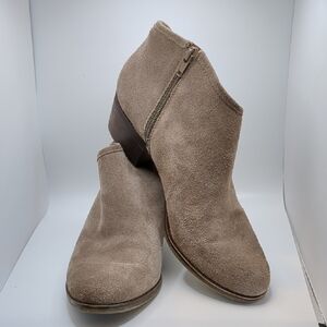 Lucky Brand "Brekke" Beige Suede Ankle Booties